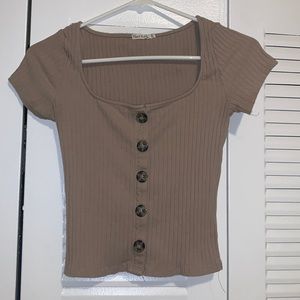 Beige top with buttons